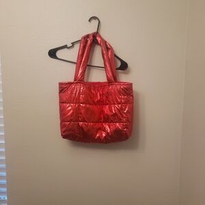 Shiny Red Tote Bag